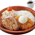 メンチカツおろしポン酢&ハンバーグディッシュ