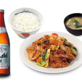 回鍋肉定食ビールセット　1,260円
