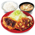 トンテキとチキンカツの合い盛り定食(税込1,089円)