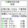 花粉予報では、花粉数を時間単位で確認できる