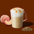 『ほうじ茶と桃のムース ティー ラテ』