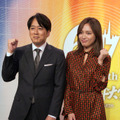 (左から)安住紳一郎アナ&川口春奈【撮影/新里陽子】