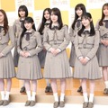 乃木坂46（前列左から）梅澤美波、賀喜遥香、一ノ瀬美空、川﨑桜（後列左から）遠藤さくら、井上和、池田瑛紗、菅原咲月【撮影：小宮山あきの】