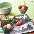 源氏物語 さくら抹茶スイーツプレート 単品1,690円(税込)、お茶セット2,190円(税込)