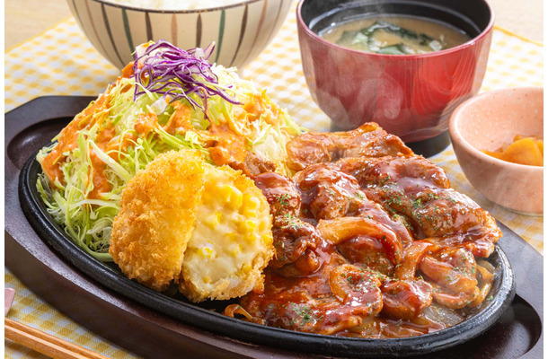 洋食屋の鉄板ポークチャップ