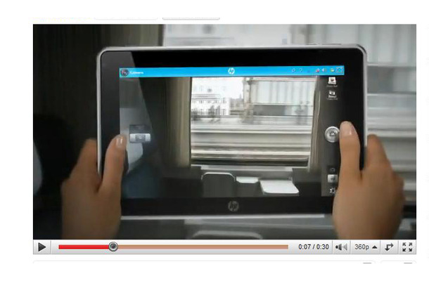 動画、静止画の撮影が可能なカメラを搭載した「HP Slate」