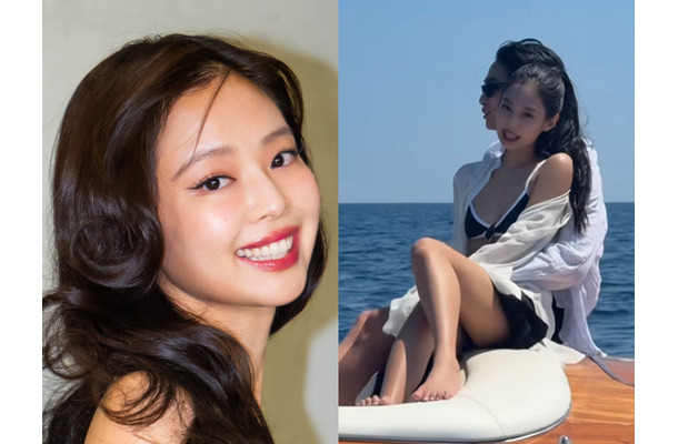 スイムウェア姿で“カイ”にバックハグされ…BLACKPINK・ジェニー、ロマンチックな雰囲気