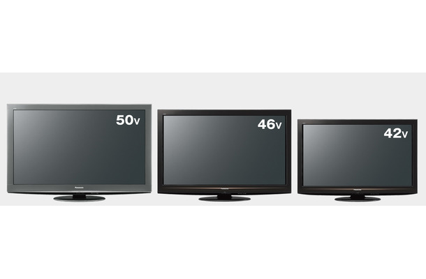 R2シリーズのプラズマテレビ（左から「TH-P50R2」/「TH-P46R2」/「TH-P42R2」）