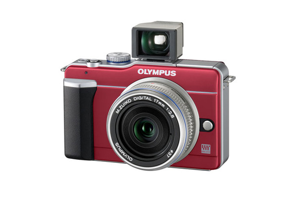 「OLYMPUS PEN Lite E-PL1 パンケーキキット」のルビーレッド（新色）