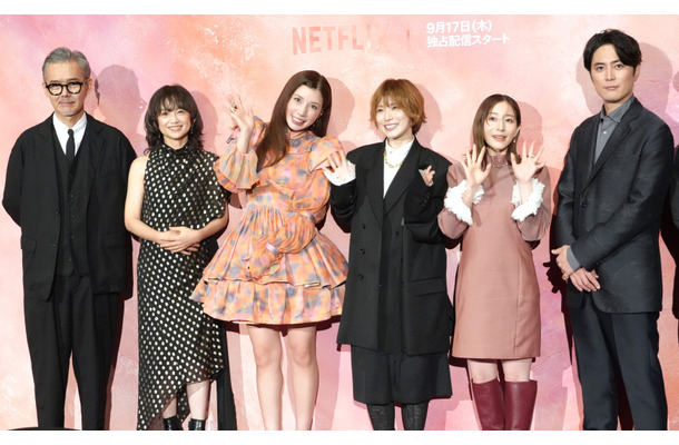 渡部篤郎、永作博美、仲里依紗、松岡茉優、田中みな実、間宮祥太朗【撮影：小宮山あきの】