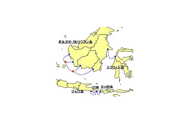 インドネシア「JaKa2LaDeMaプロジェクト」ルート図