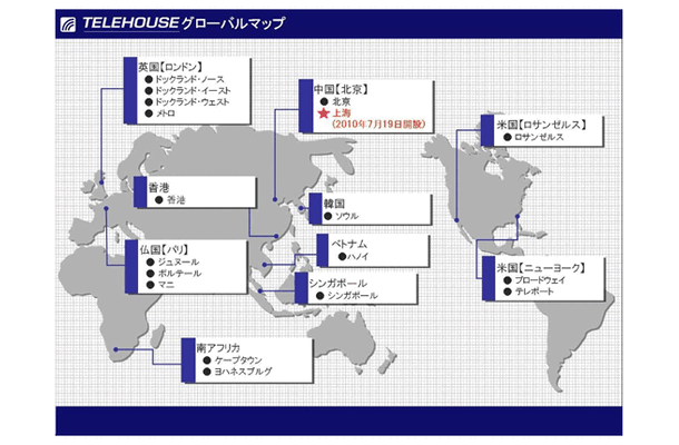 TELEHOUSEグローバルマップ