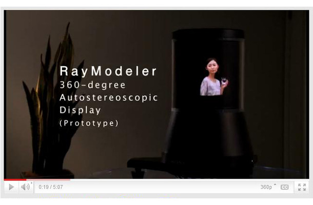 360度の立体視が可能なディスプレイ「RayModeler」
