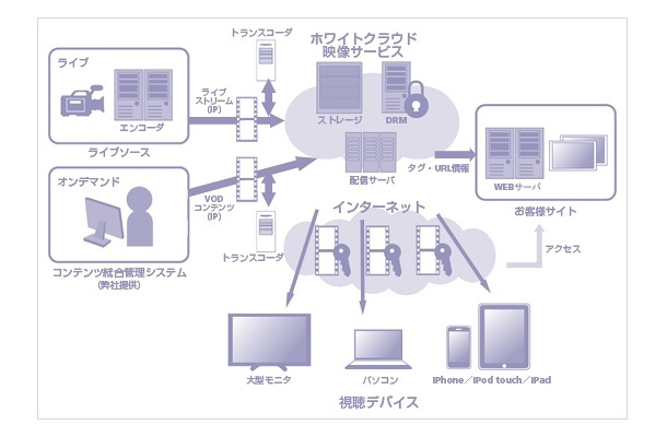 「ホワイトクラウド 映像サービス」サービス提供イメージ