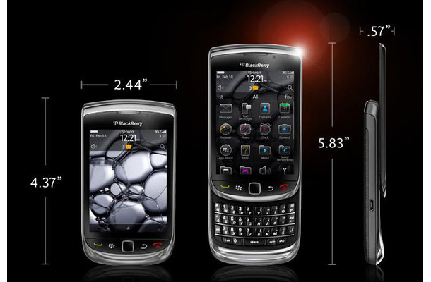 「BlackBerry Torch」のサイズ