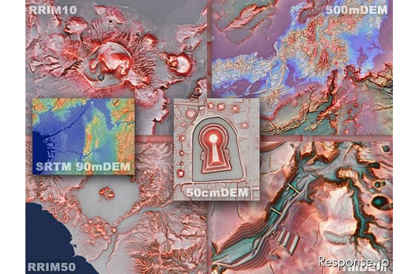 データクラフト 赤色立体地図サンプル