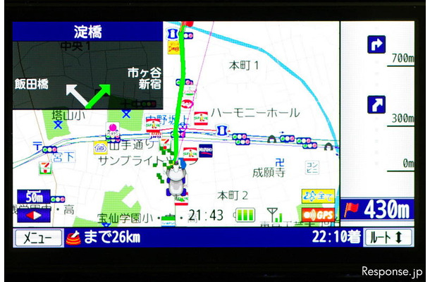 インクリメントP MapFanナビークル カーナビとしての見やすさは横画面のほうが良さそうだ