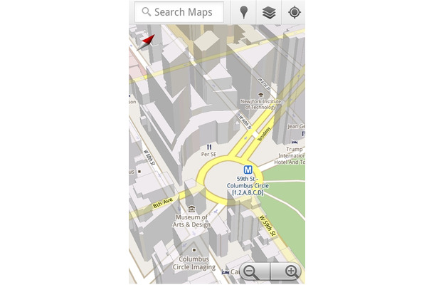 「Google Maps 5.0」の操作画面