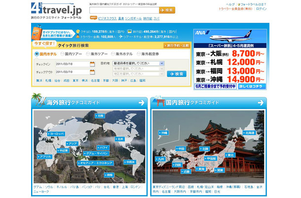 旅行のクチコミサイト フォートラベル