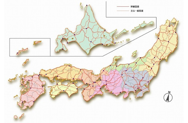 「国土交通省道路局｜道路情報提供システム」の地図