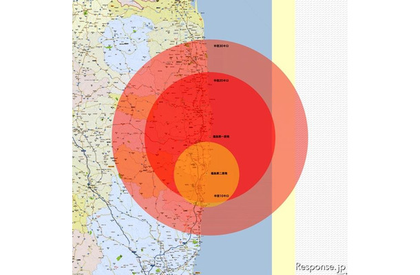 マピオン 避難半径の地図