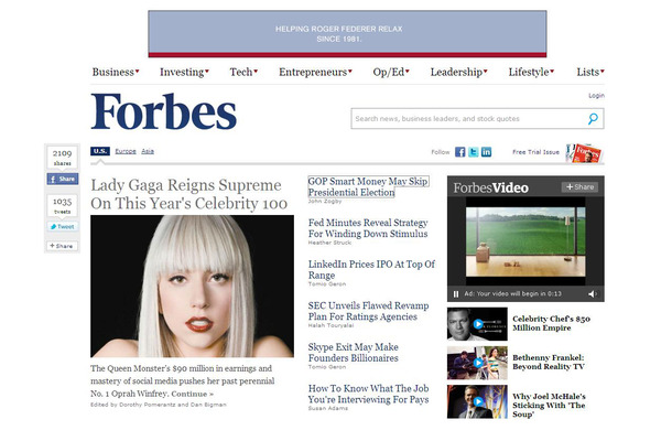 「Forbes」ホームページ
