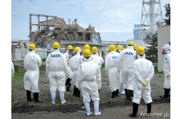 IAEA福島訪問（5月27日）。福島第一原子力発電所、3号機付近
