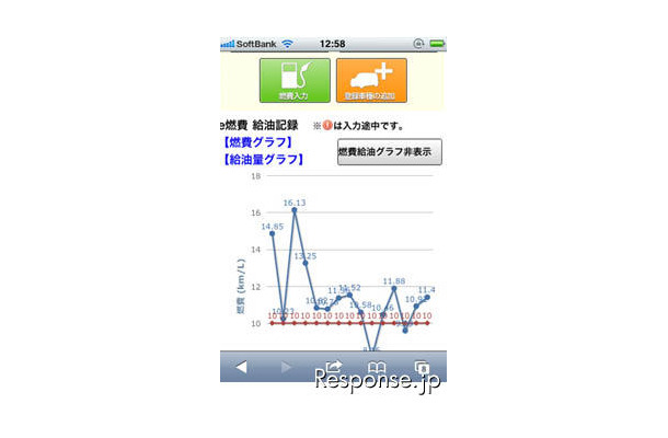 e燃費/カーライフナビは、iPhone版＆Android版アプリケーションの提供を開始した。料金は無料。