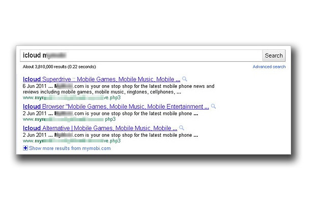 「icloud」を含むキーワードを使ったGoogle検索結果