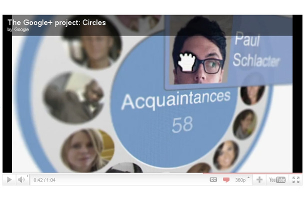 「Circles（サークル）」では文字どおり円環のイメージで友達関係を視覚化している模様（紹介ビデオより）