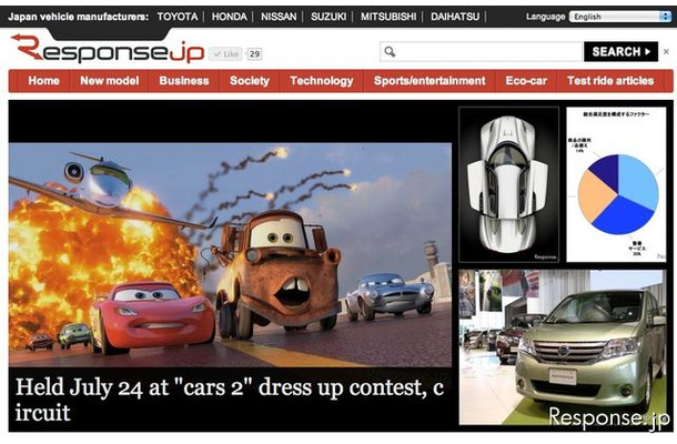 レスポンス海外向け翻訳サイト トップページ（英語）