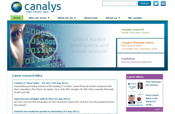 Canalysは2011年第2四半期のスマートフォン市場に関する調査結果を発表