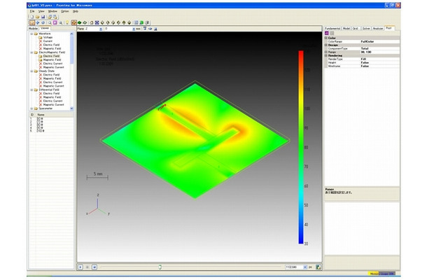 電磁波解析ソフト「Poynting」可視化画面