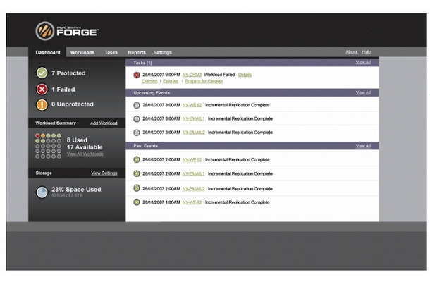 PlateSpin ForgeのWebベースの管理インタフェース