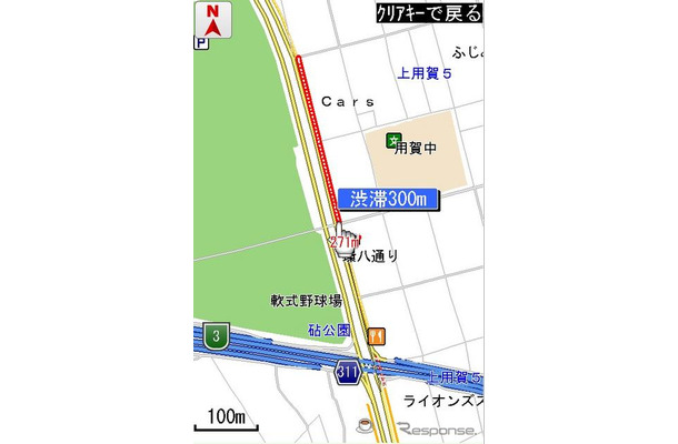 渋滞予測地図画面（ケータイ）