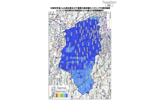 埼玉県内の地表面から1m高さの空間線量率