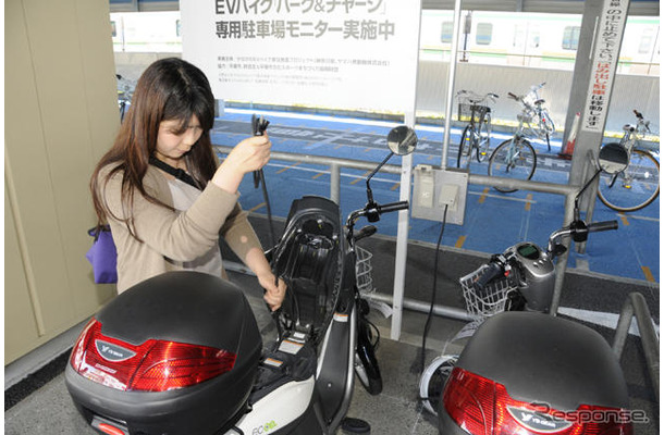 パーク＆チャージモニター事業 平塚駅前でのモニター模様