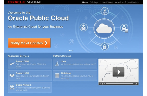 Oracle Public Cloudサイト（画像）