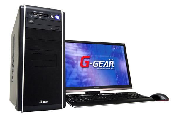 「G-GEAR “マビノギ英雄伝”推奨PC」設置イメージ（ディスプレイ、キーボード、マウスは別売）