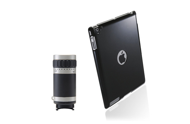 「400-CAM008」のiPad 2用望遠レンズとケース