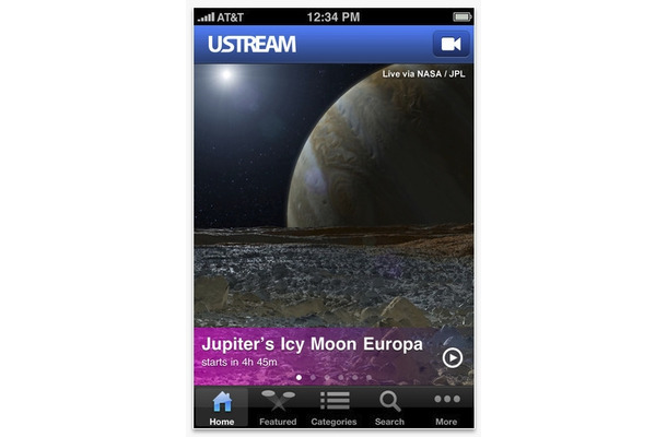 iPhoneアプリ「Ustream」画面