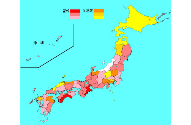 国立感染症研究所「インフルエンザ流行マップ」