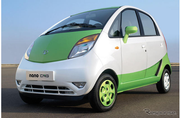 写真はインドのタタモーターズが2012年内に発売予定の天然ガス車