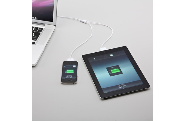 iPhoneとiPadを同時に充電するイメージ