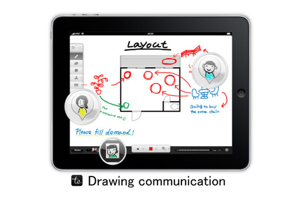 ドローイングコミュニケーション「te.to.te」の画面イメージ