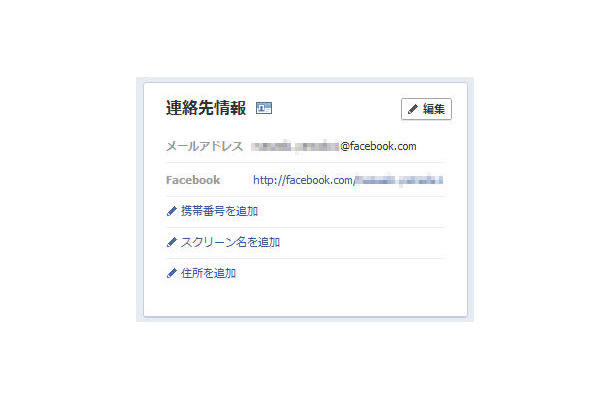 基本データに表示されている「@facebook.com」のアドレス