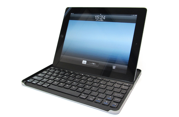 新型iPadにも対応したBluetoothキーボード付きアルミケース「MK4000-BK」