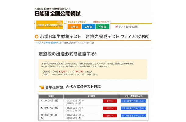 日能研・合格力完成テスト・ファイナル256