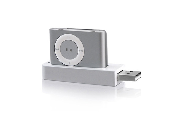 USB Travel Dock for iPod shuffle（2nd）、iPod shuffle装着例（iPod Shuffleは別売り）