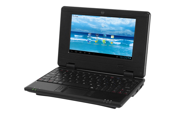 ノートPC型の7型Android端末「MK-AR2」。実売9,800円